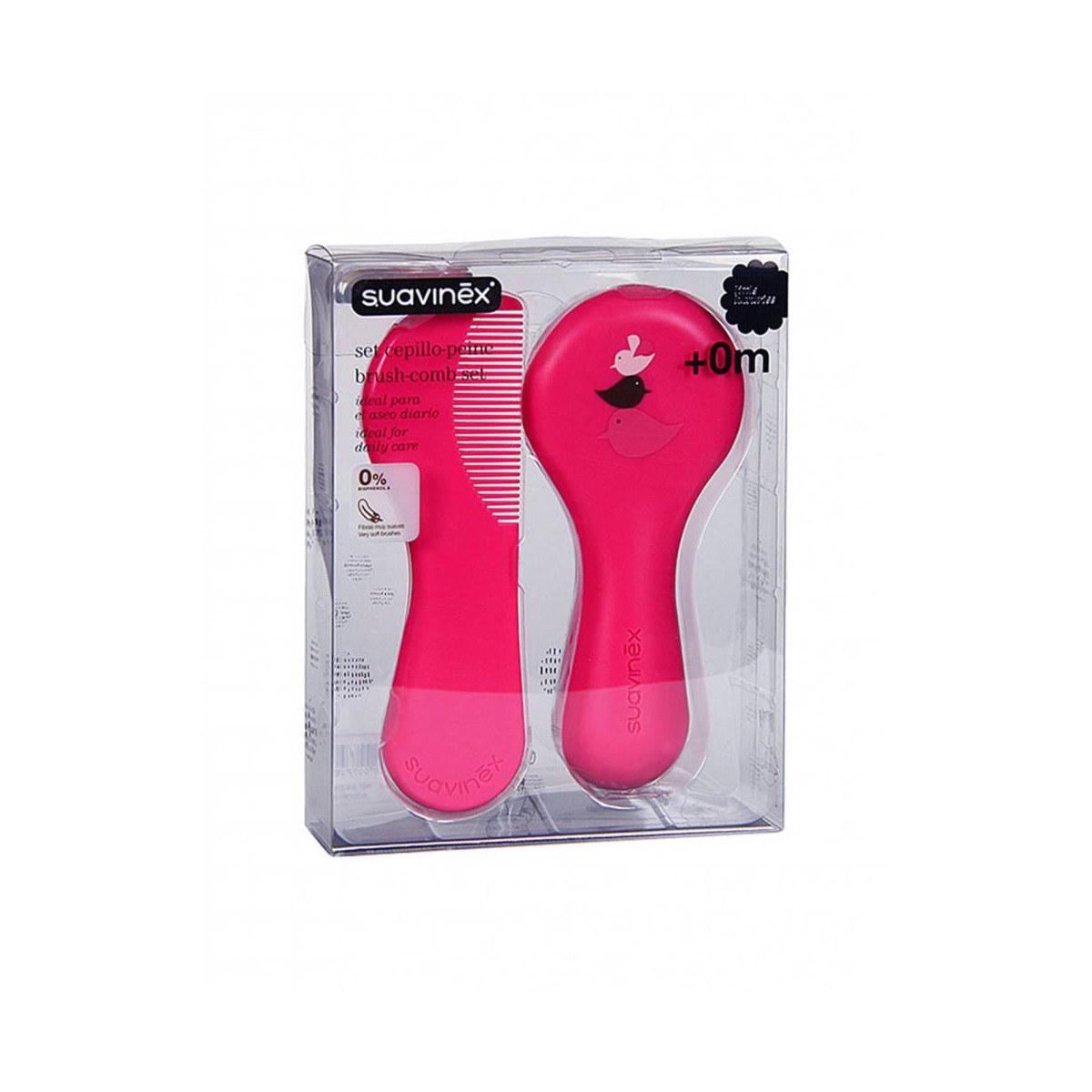 suavinex set cepillo y peine rosa