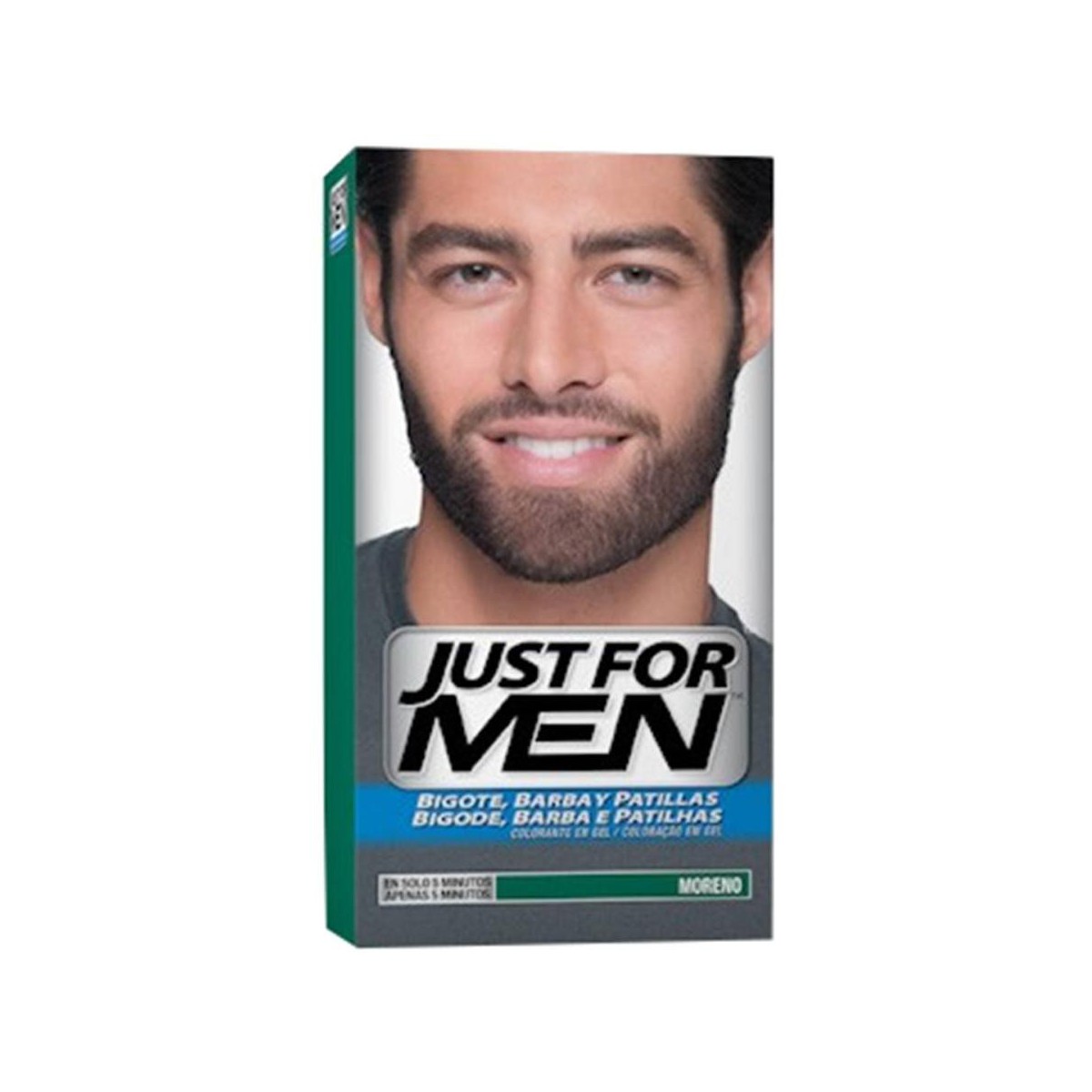 just for men bigote barba y patillas moreno 30ml
