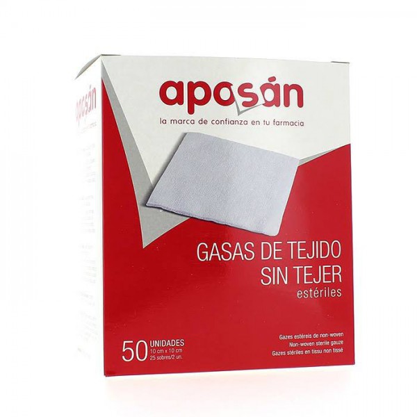 aposan gasa esteril tejido sin tejer 10cmx10cm 50 gasas 2udsobre