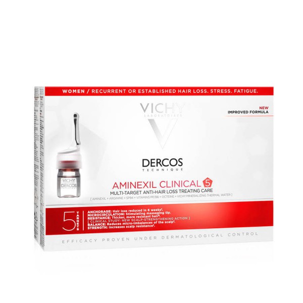 vichy dercos aminexil clinical 5 mujer 21 monodosis