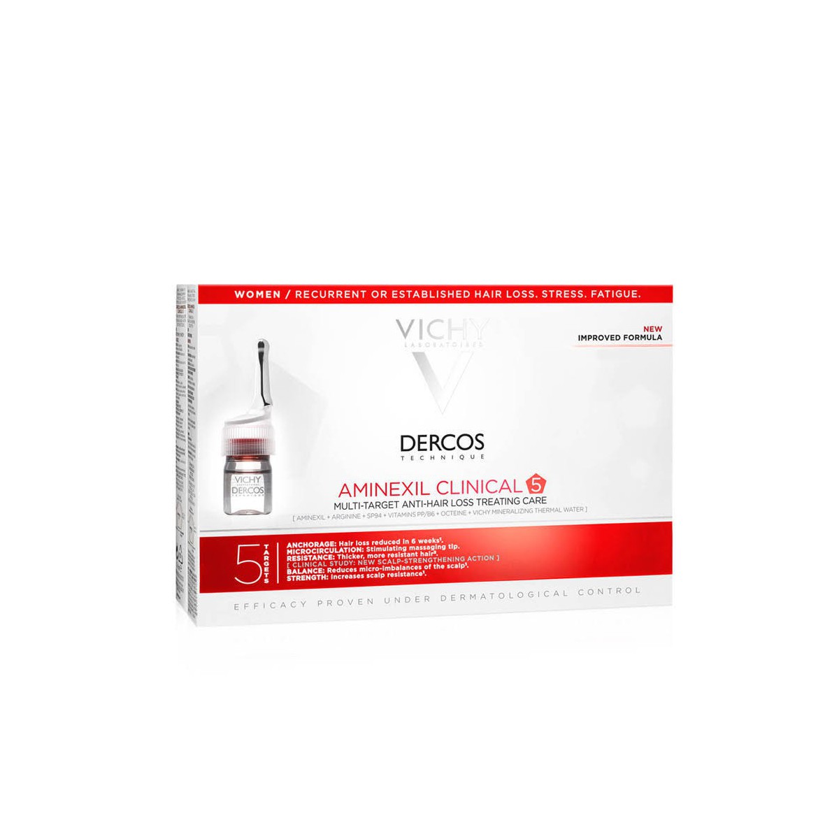 vichy dercos aminexil clinical 5 mujer 21 monodosis