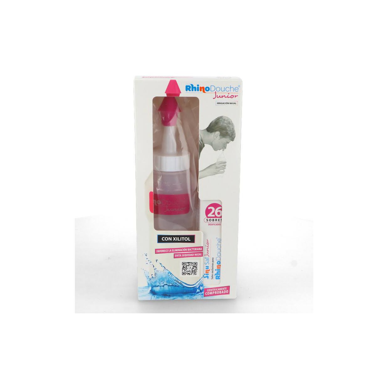 rhinodouche junior pack irrigador 250 ml 26 sobres